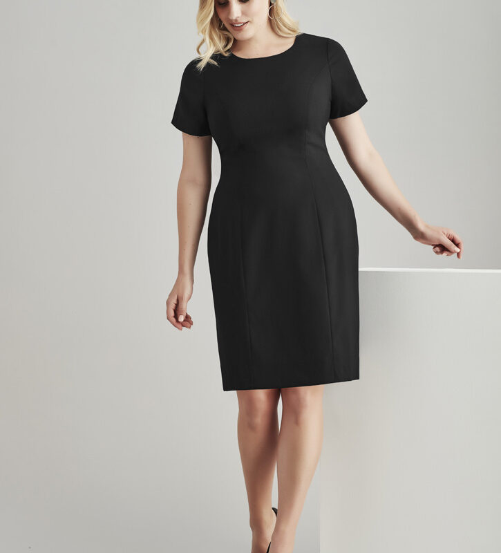 Womens Comfort Wool Stretch Short Sleeve Shift Dress