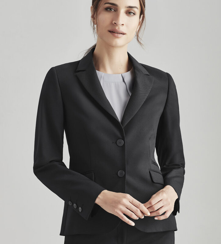 Womens Comfort Wool Stretch 2 Button Mid Length Jacket