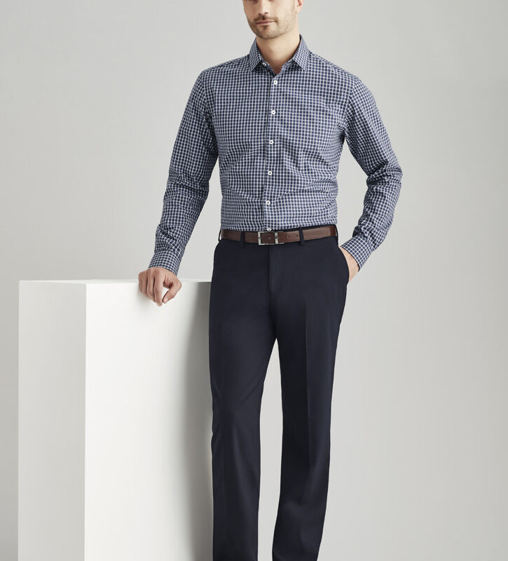 Mens Comfort Wool Stretch Flat Front Pant
