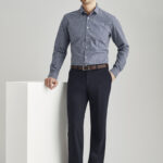 Mens Comfort Wool Stretch Flat Front Pant