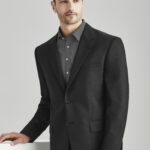 Mens Comfort Wool Stretch 2 Button Classic Jacket