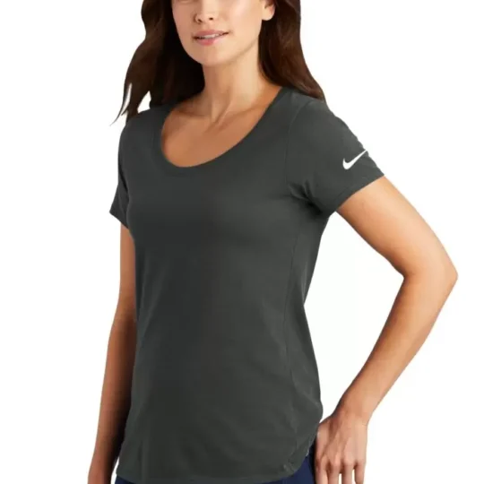 NIKE Dri-FIT COTTON/POLY SCOOP NECK LADIES' TEE.
